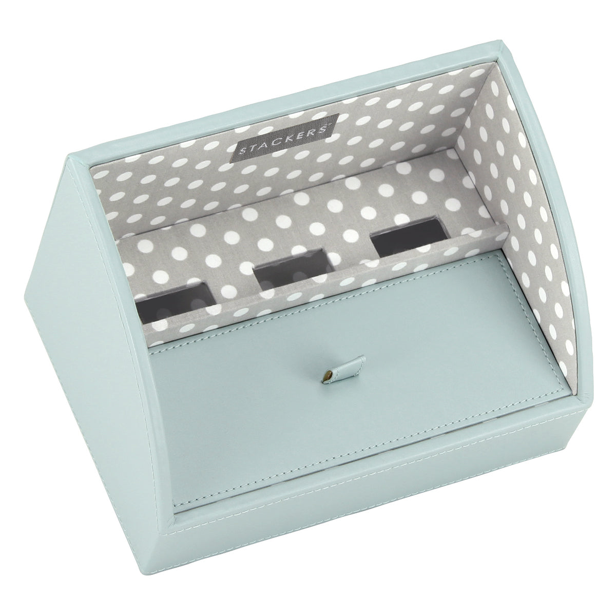 Stackers Oplaadbakje Aqua/Grijs met Polkadots