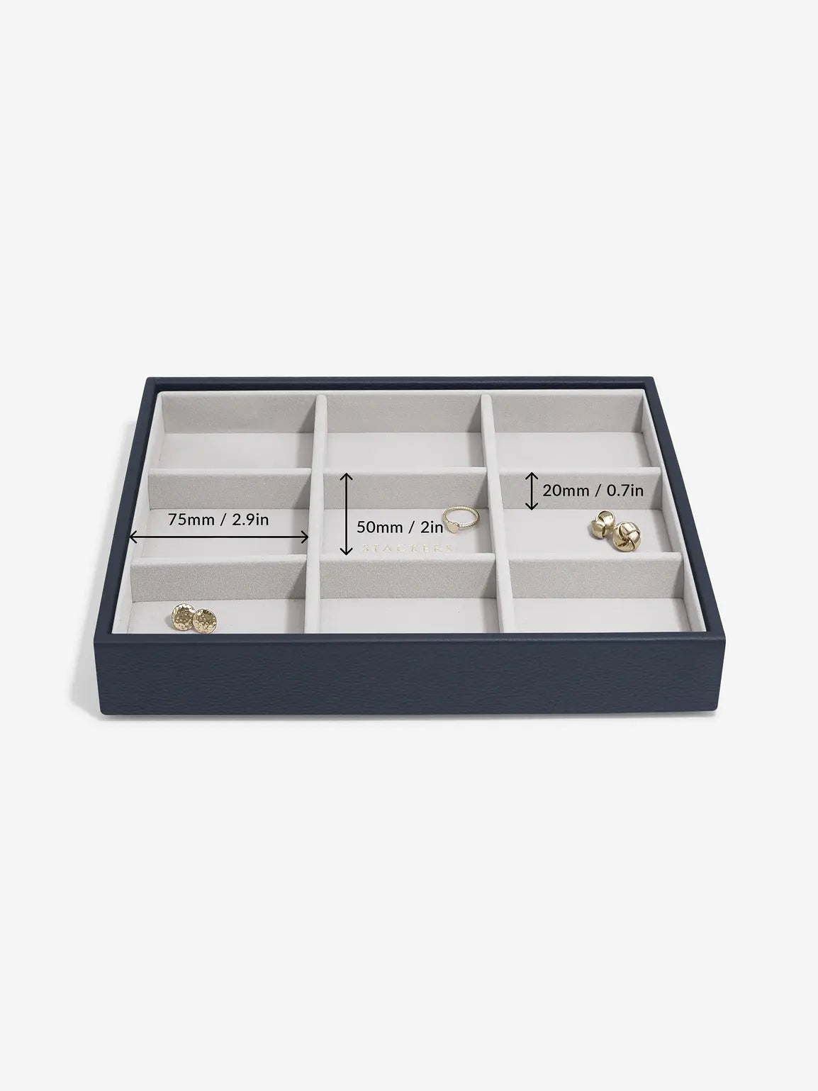 Stackers Standard Jewelry Layer for Classic Jewelry Box Navy Blue