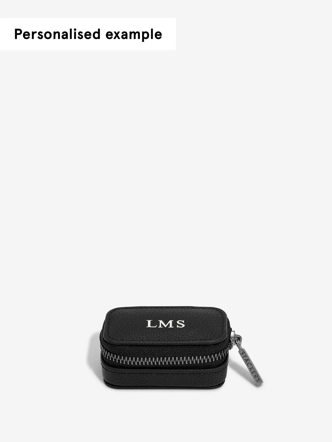 Stackers Travel Case with Zipper for Cufflinks Black