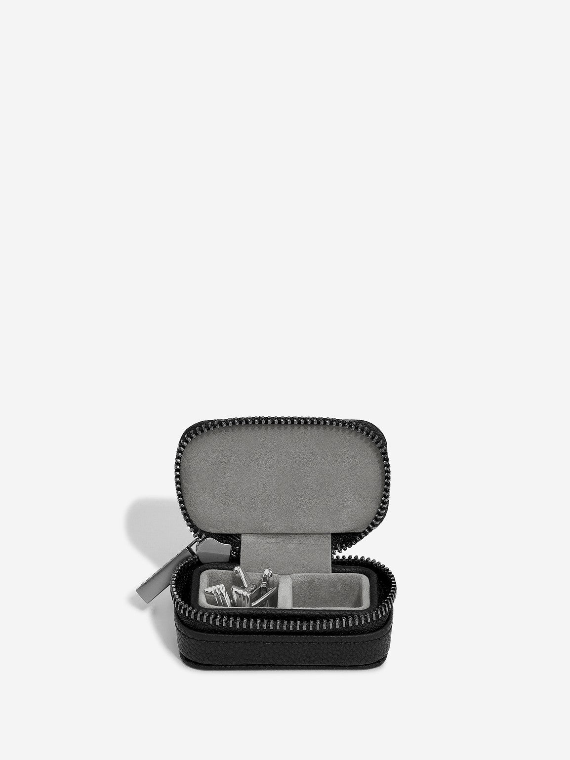 Stackers Travel Case with Zipper for Cufflinks Black