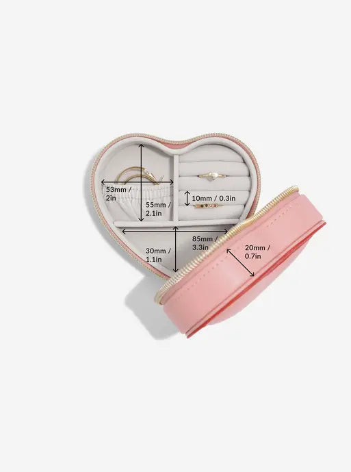 Stackers Heart Travel Jewellery Box Roze