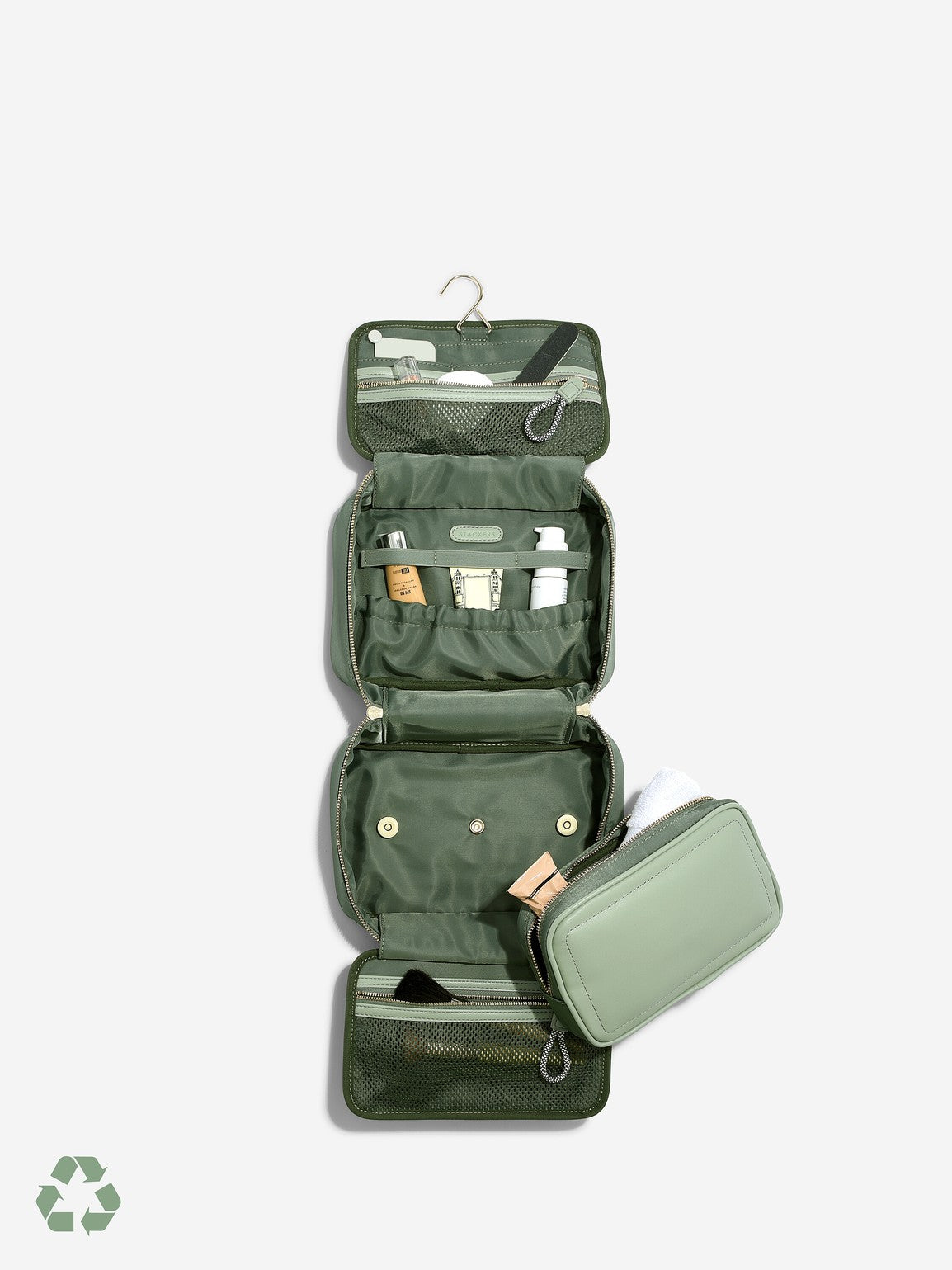Stackers hangende Toilettas van Gerecycled Nylon Groen