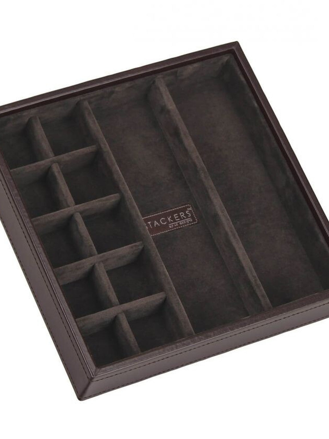 Stackers Horloge & Manchetknopenbox Bruin Fluweel