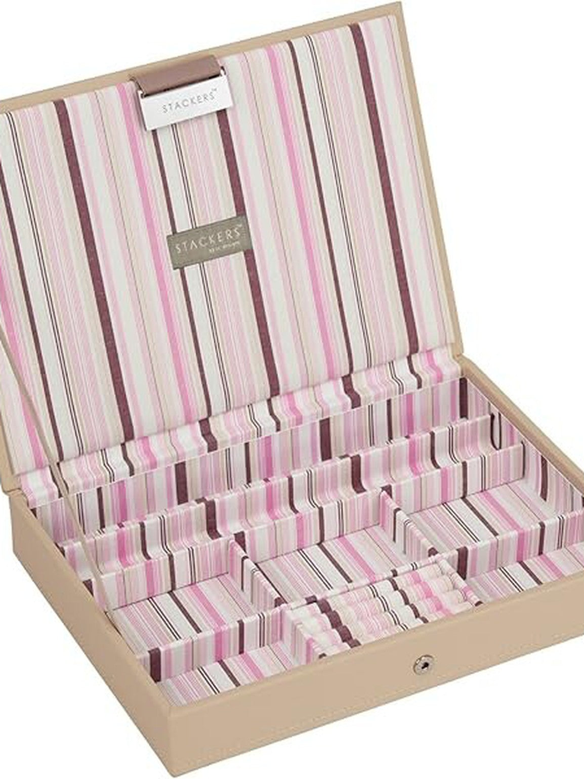 Stackers Deksel voor Klassieke Juwelendoos Beige Gestreept