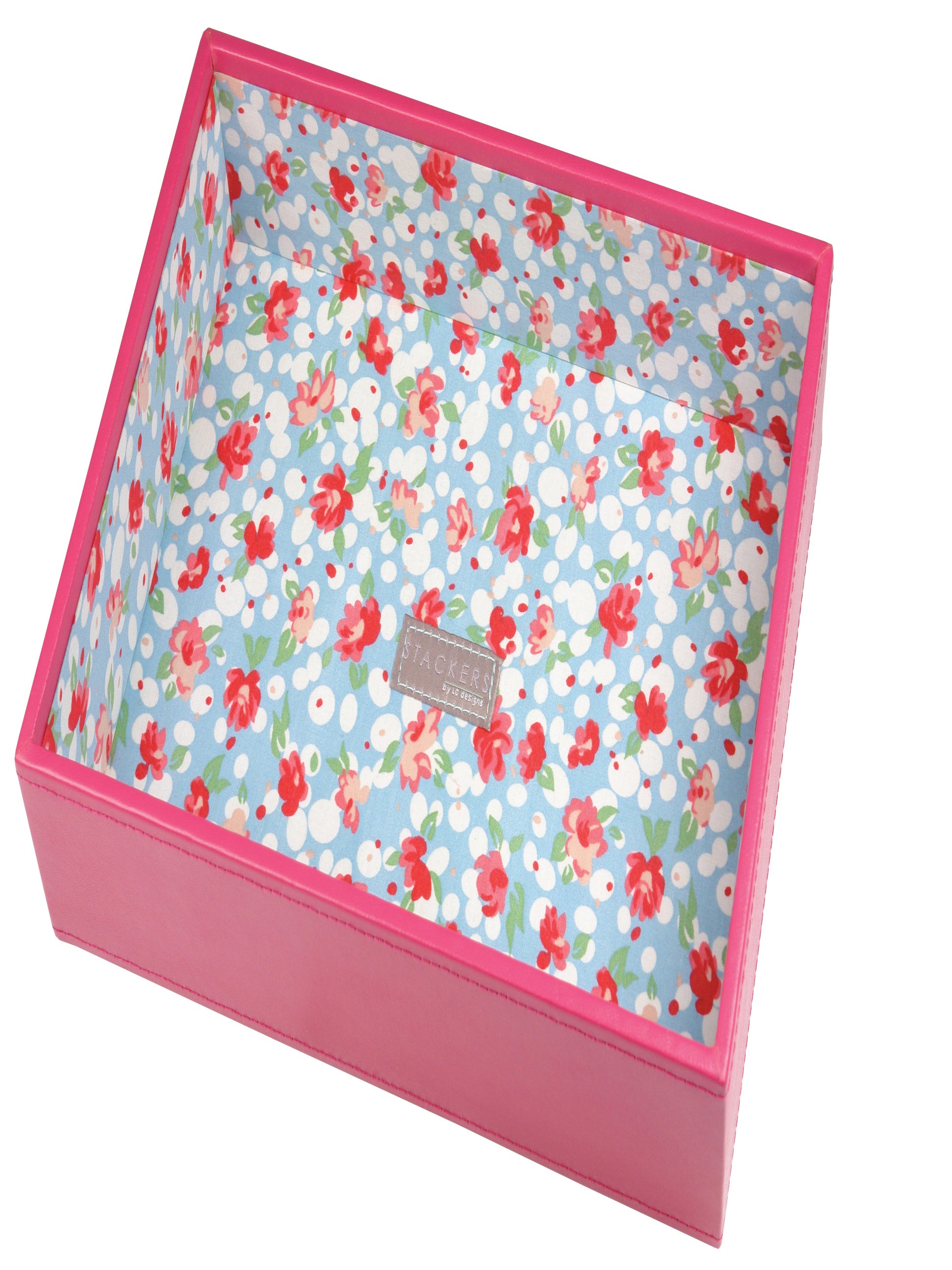 Stackers Horloge & Accessoirelaag voor Klassieke Juwelendoos Fuchsia Bloemenprint