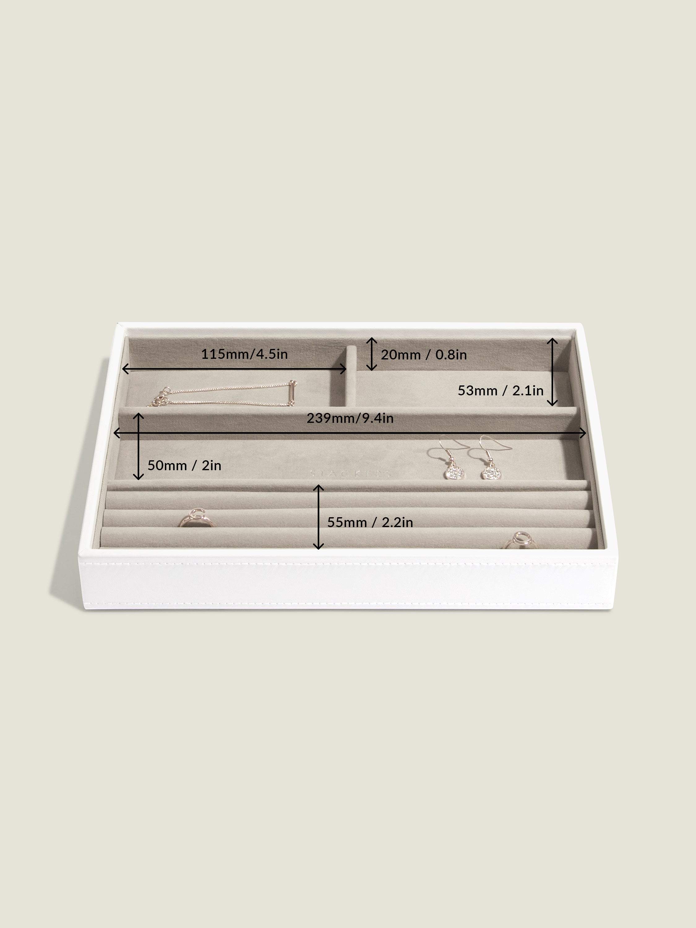 Stackers Klassieke Juwelendoos Set van 4 Wit
