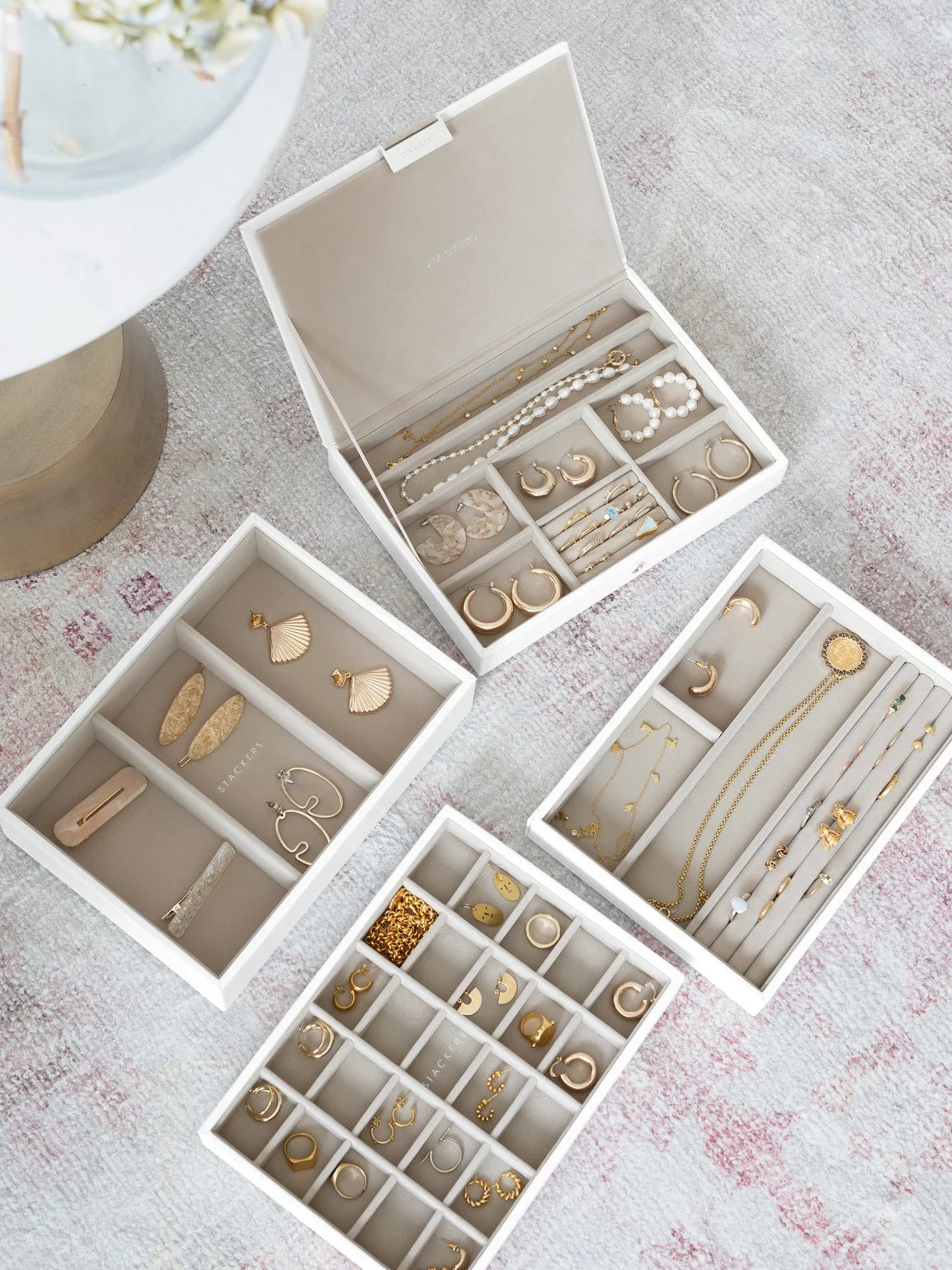 Stackers Classic Jewellery Box Set of 4 White