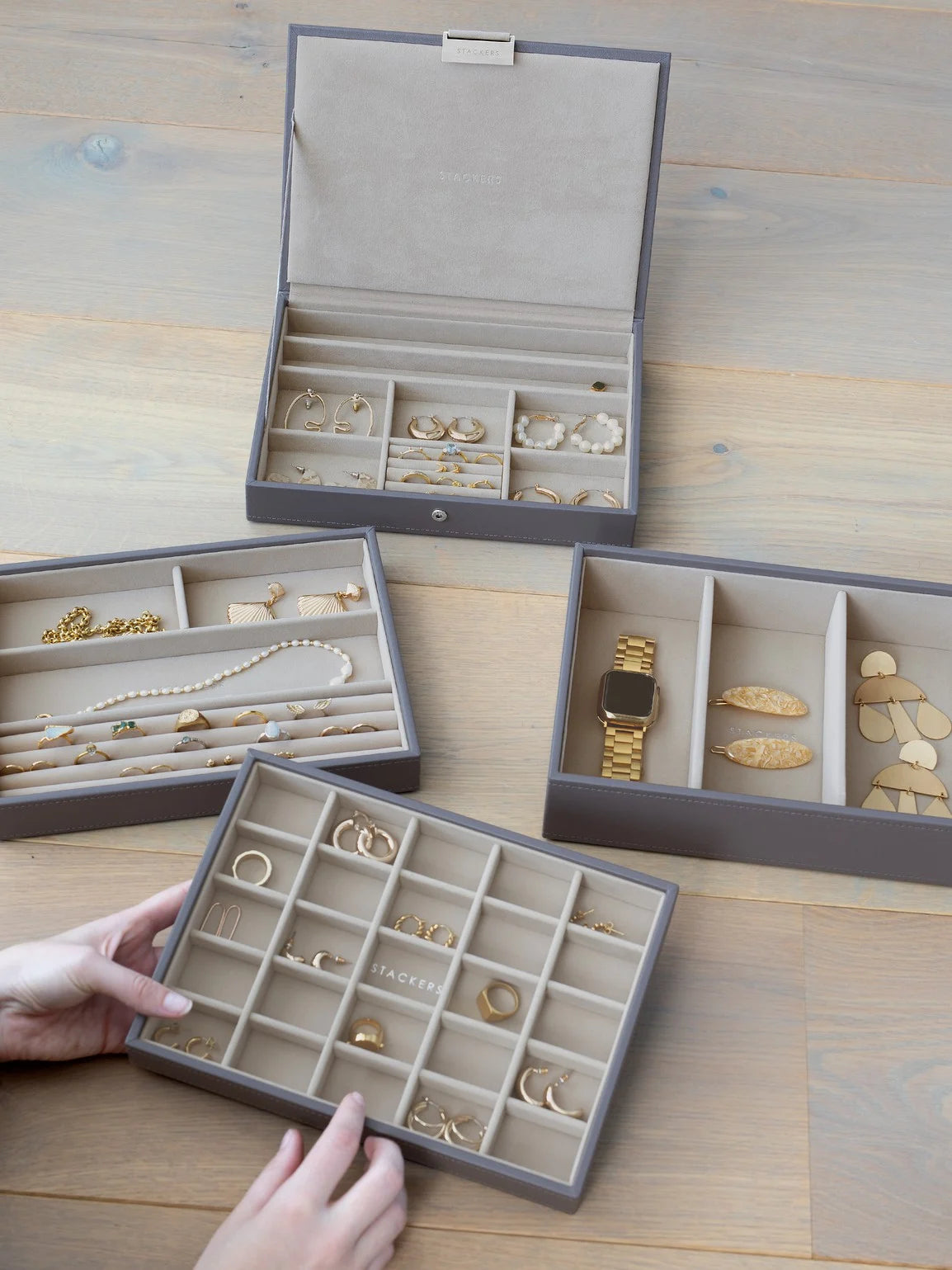Stackers Classic Jewellery Box Set of 4 Mink