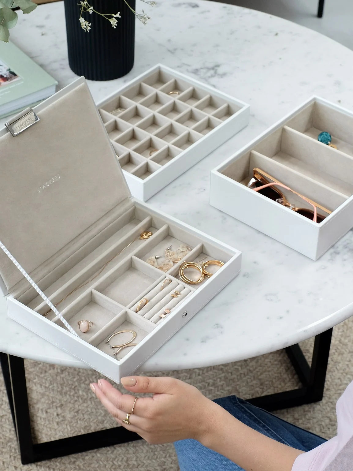 Stackers Klassieke Juwelendoos Set van 3 Wit