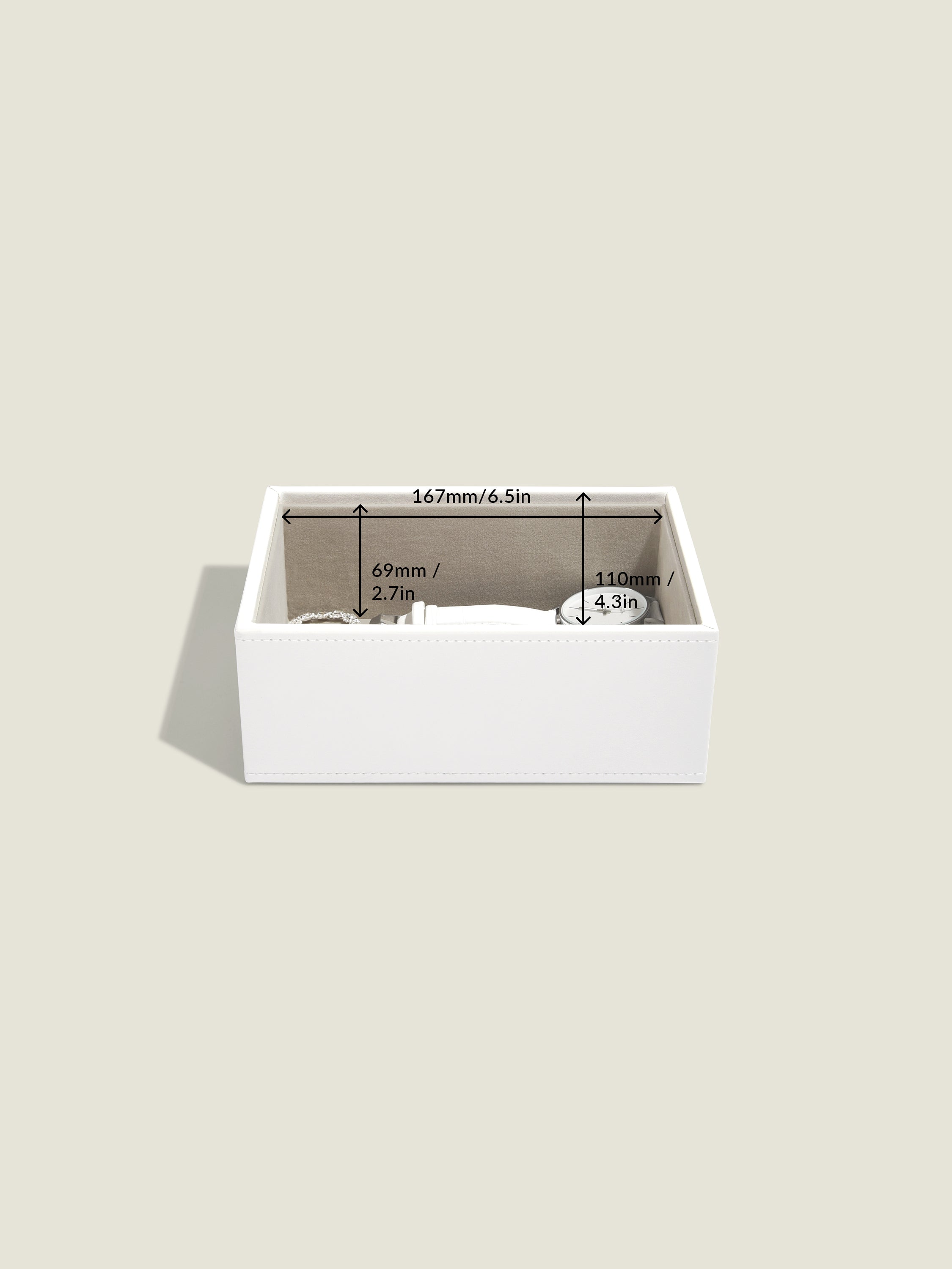 Stackers Mini Horloge & Accessoirelaag Wit