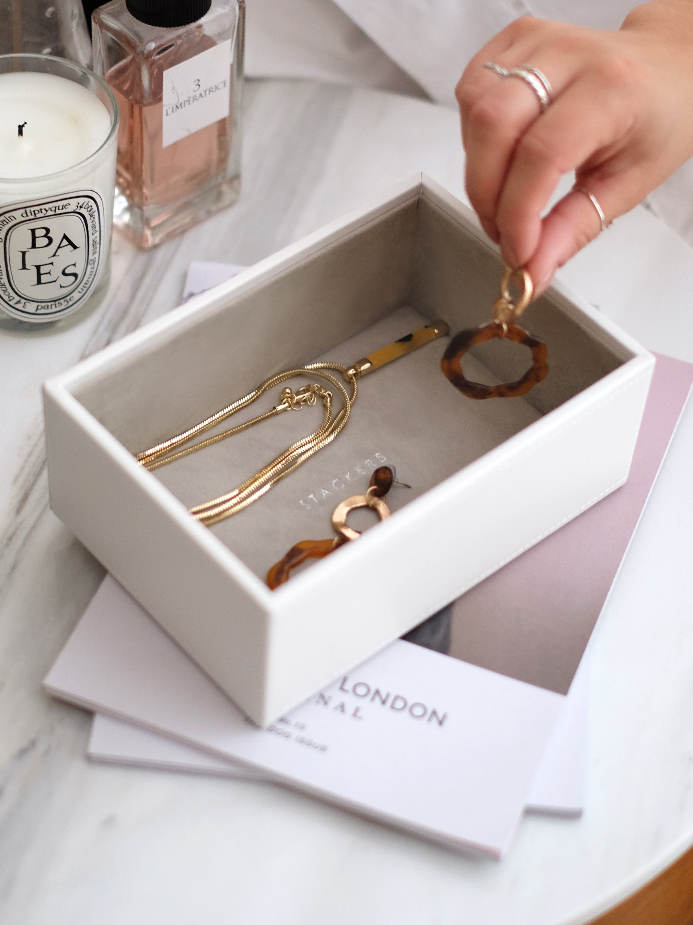 Stackers Mini Horloge & Accessoirelaag Wit