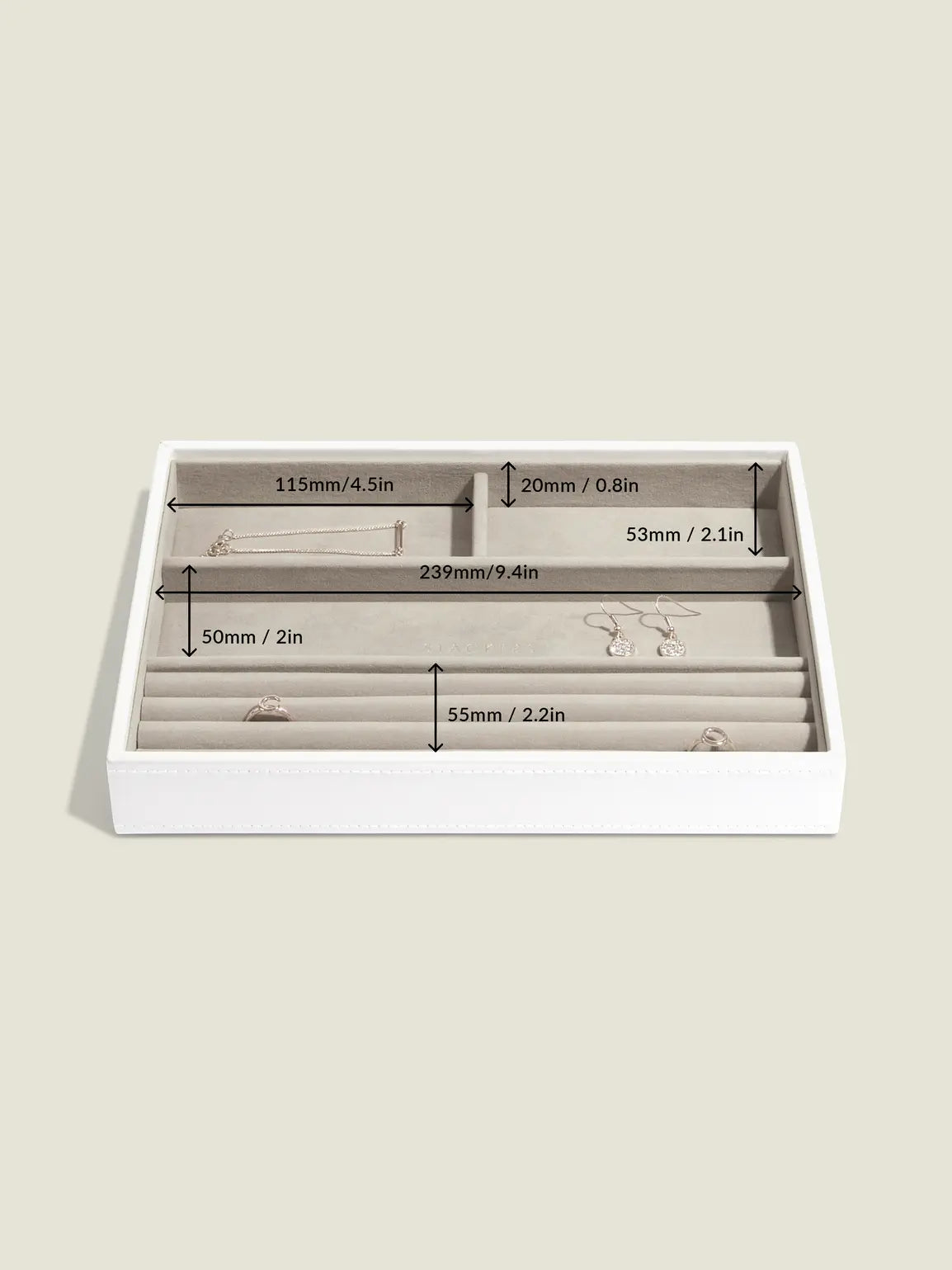 Stackers Ring &amp; Bracelet Layer for Classic Jewelry Box White