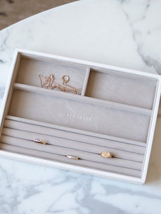Stackers Ring &amp; Bracelet Layer for Classic Jewelry Box White