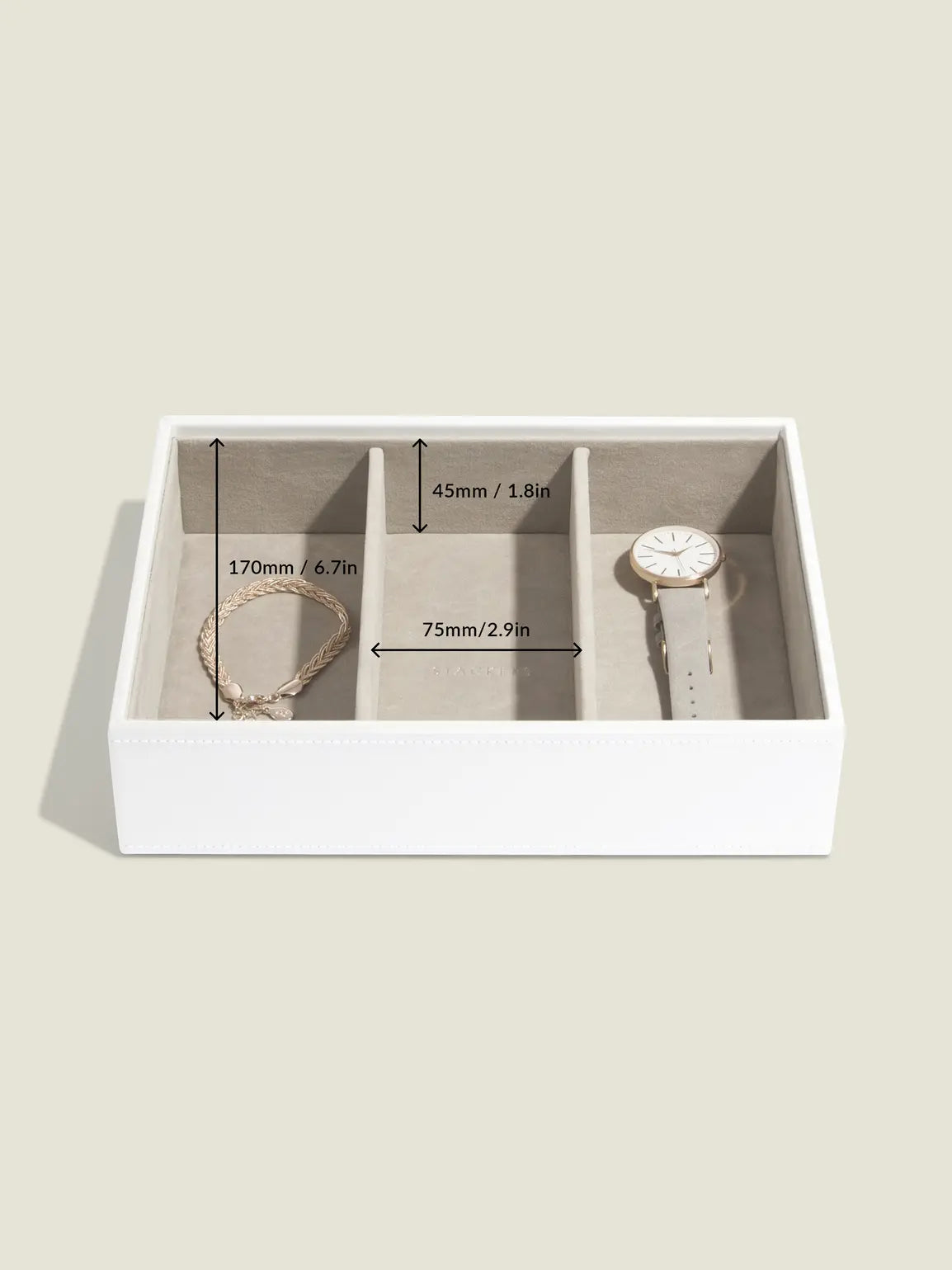 Stackers Watch &amp; Accessory Tray for Classic Jewelry Box White