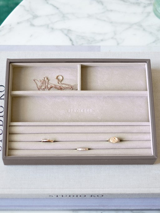 Stackers Ring &amp; Bracelet Layer for Classic Jewelry Box Soft Brown