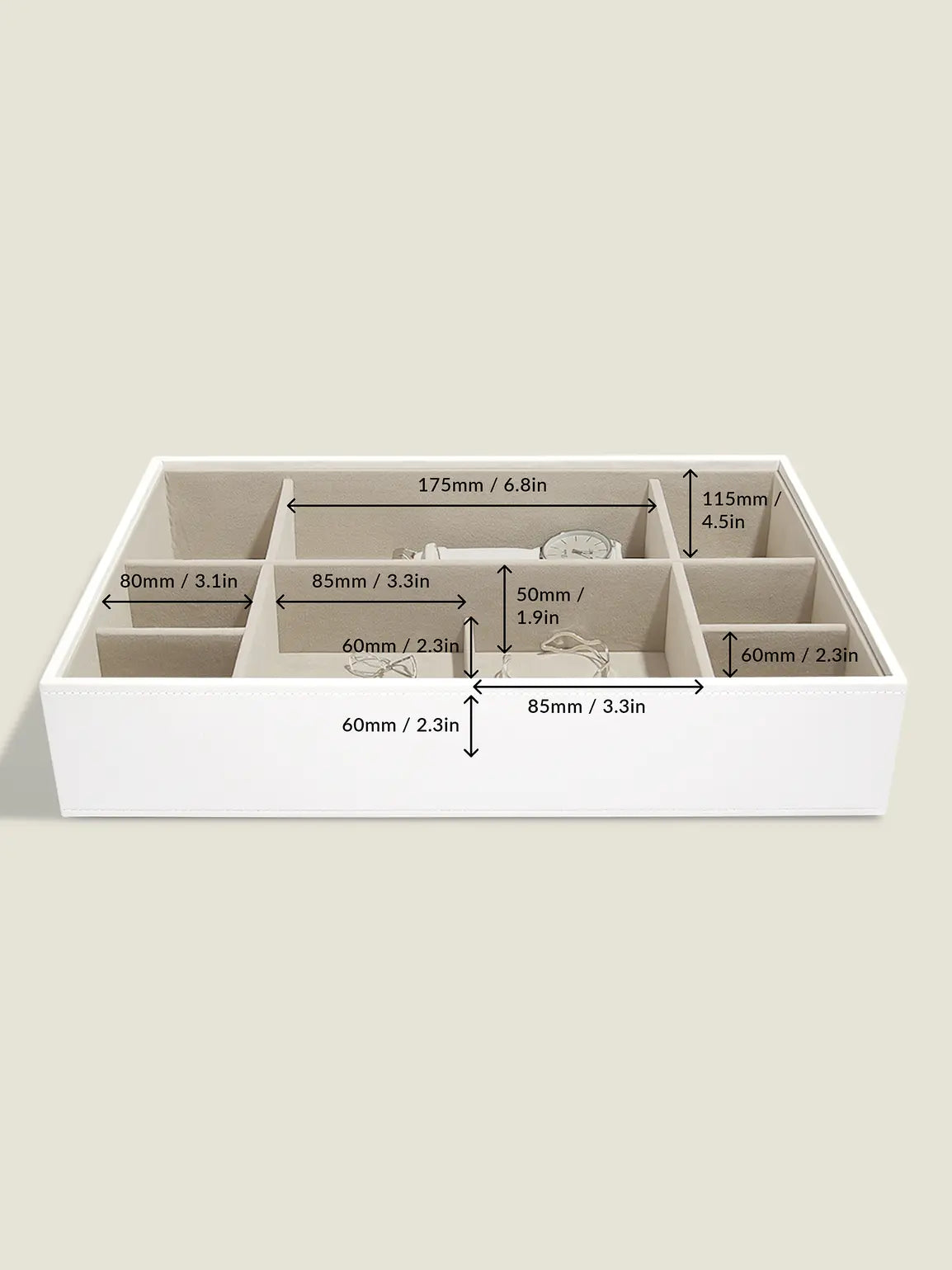 Stackers XL Jewelry Box Set of 3 White