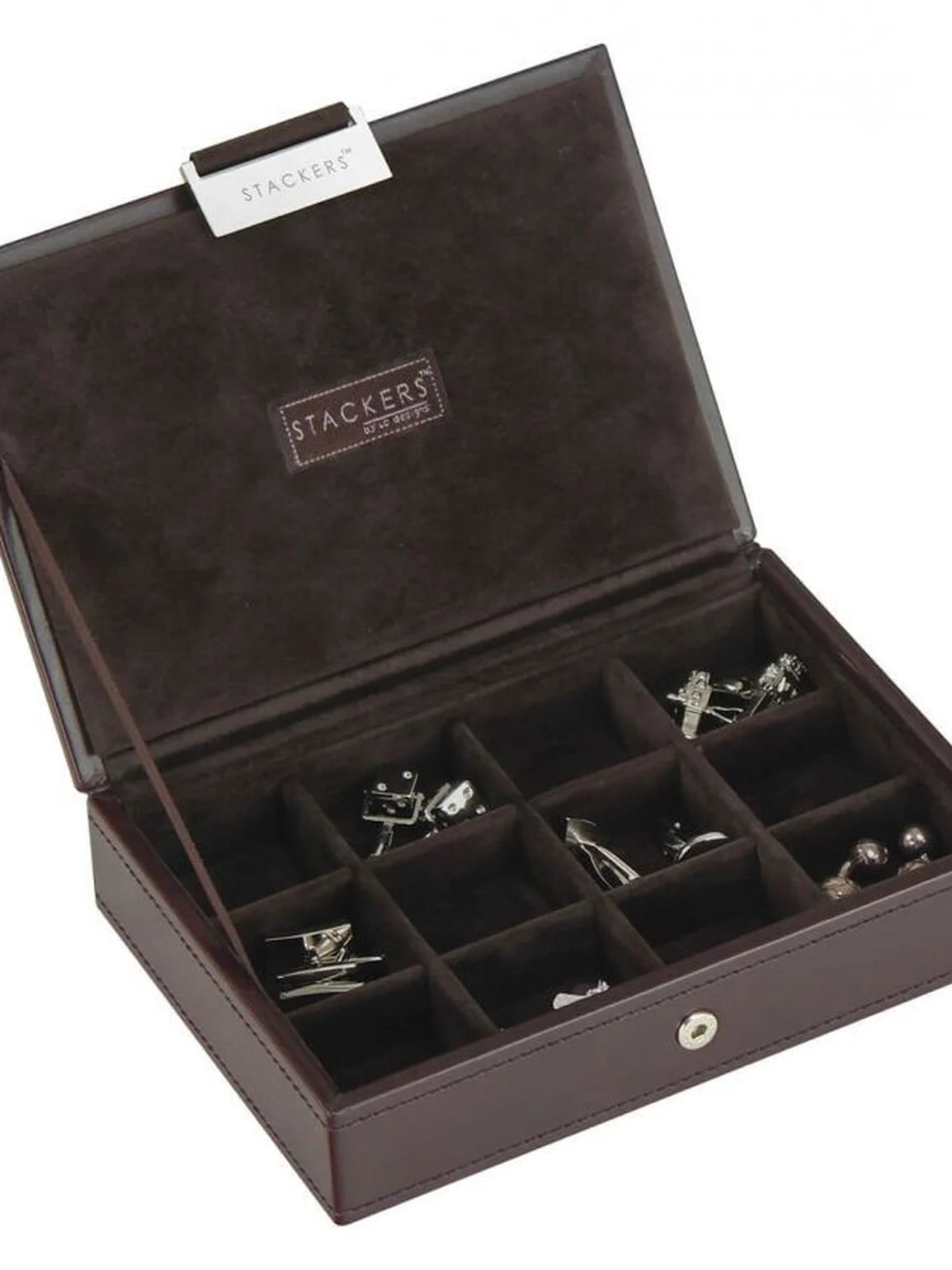 Stackers Mini Juwelendoos Set van 2 Bruin Fluweel