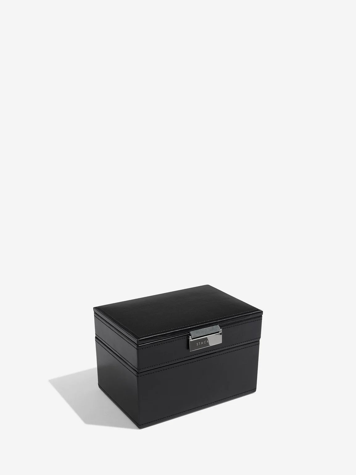Stackers Mini Set of 2 - Watch & Cufflinks Box Black Velvet