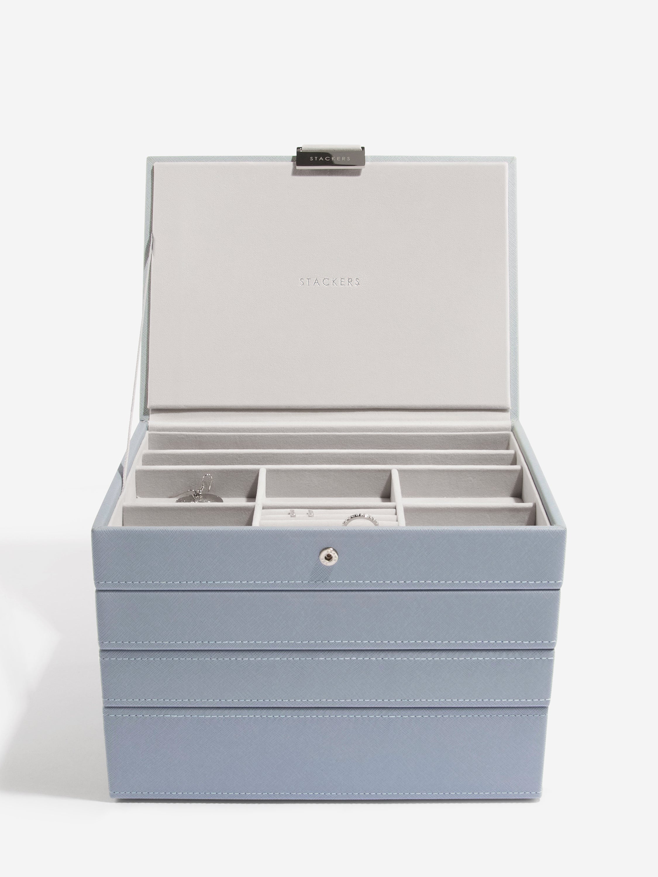 Stackers Klassieke Juwelendoos Set van 4 Blauw