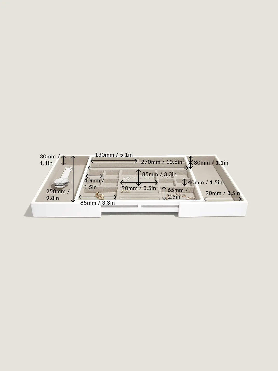 Stackers Medium Sieradenslider Wit - Mystackers