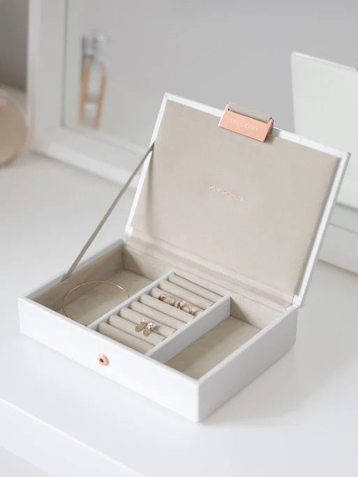 Stackers Deksel voor Mini Juwelendoos Wit & Roze