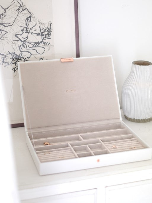 Stackers Lid for XL Jewelry Box White &amp; Pink