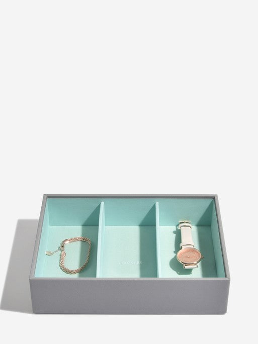 Stackers Horloge & Accessoirelaag voor Klassieke Juwelendoos Grijs & Munt