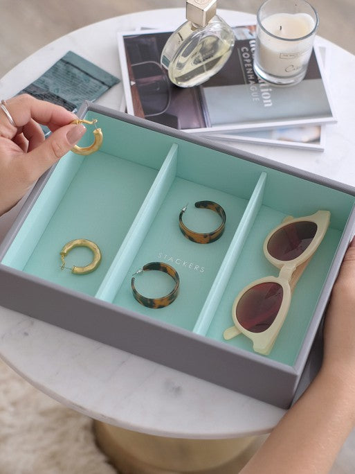 Stackers Horloge & Accessoirelaag voor Klassieke Juwelendoos Grijs & Munt