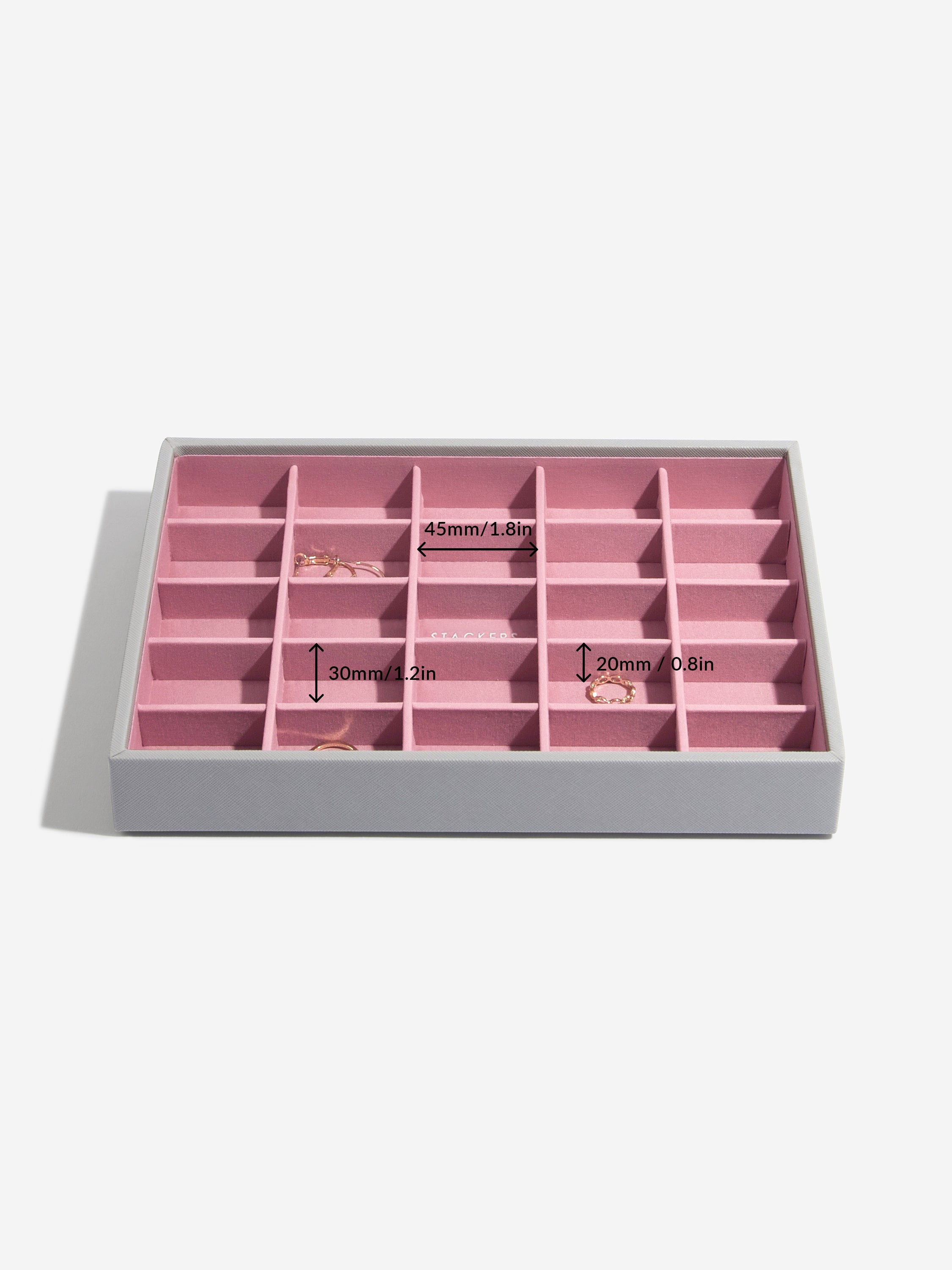 Stackers Klassieke Juwelendoos Set van 3 Grijs & Roze