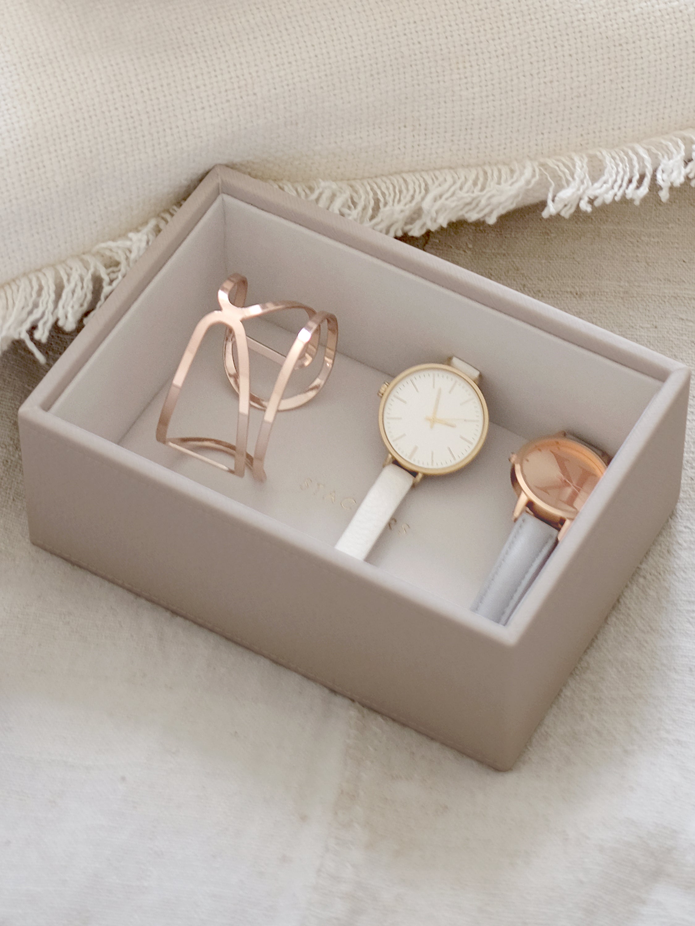 Stackers Mini Horloge & Accessoirelaag Taupe