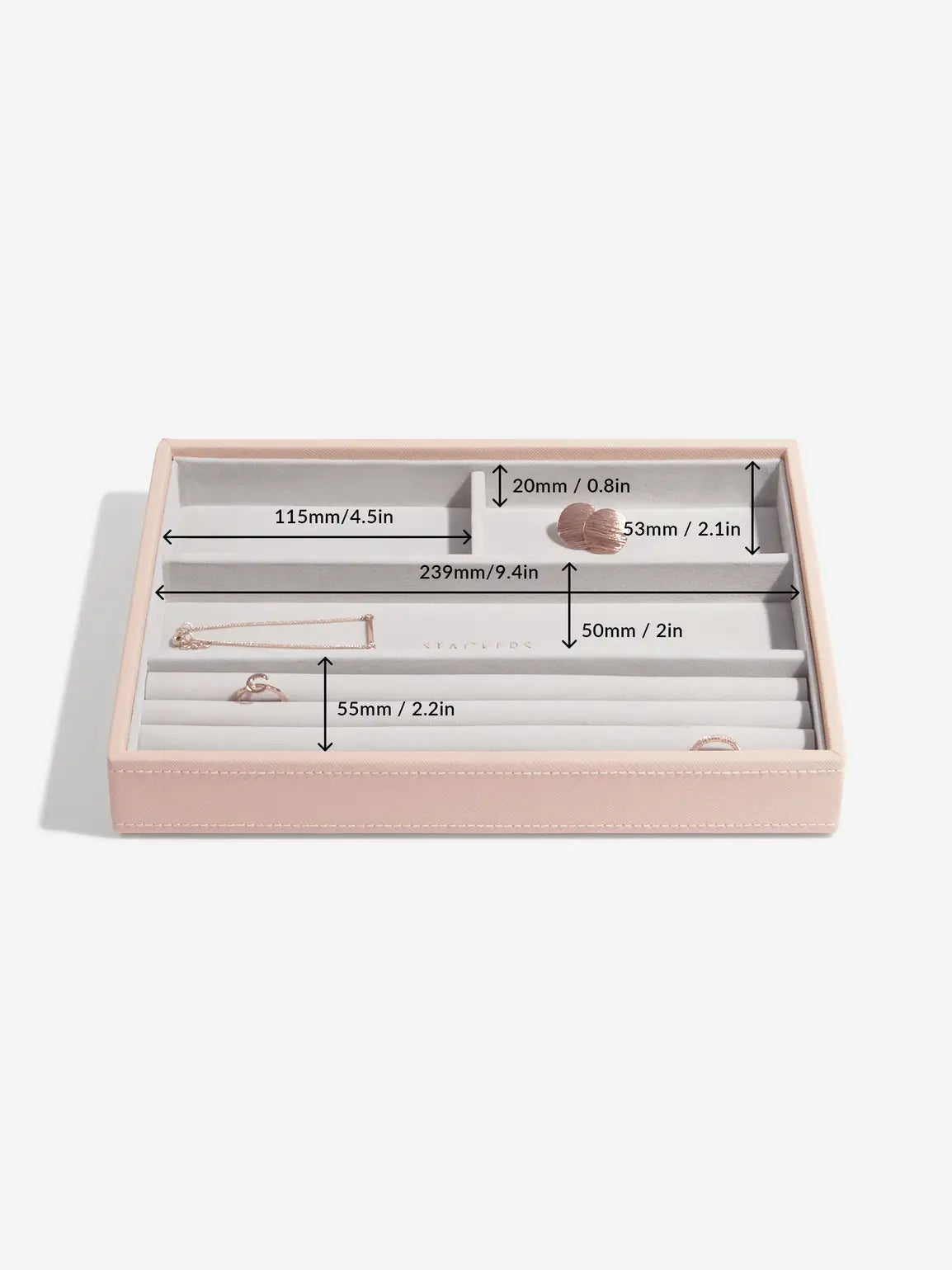 Stackers Ring &amp; Bracelet Layer for Classic Jewelry Box Pink