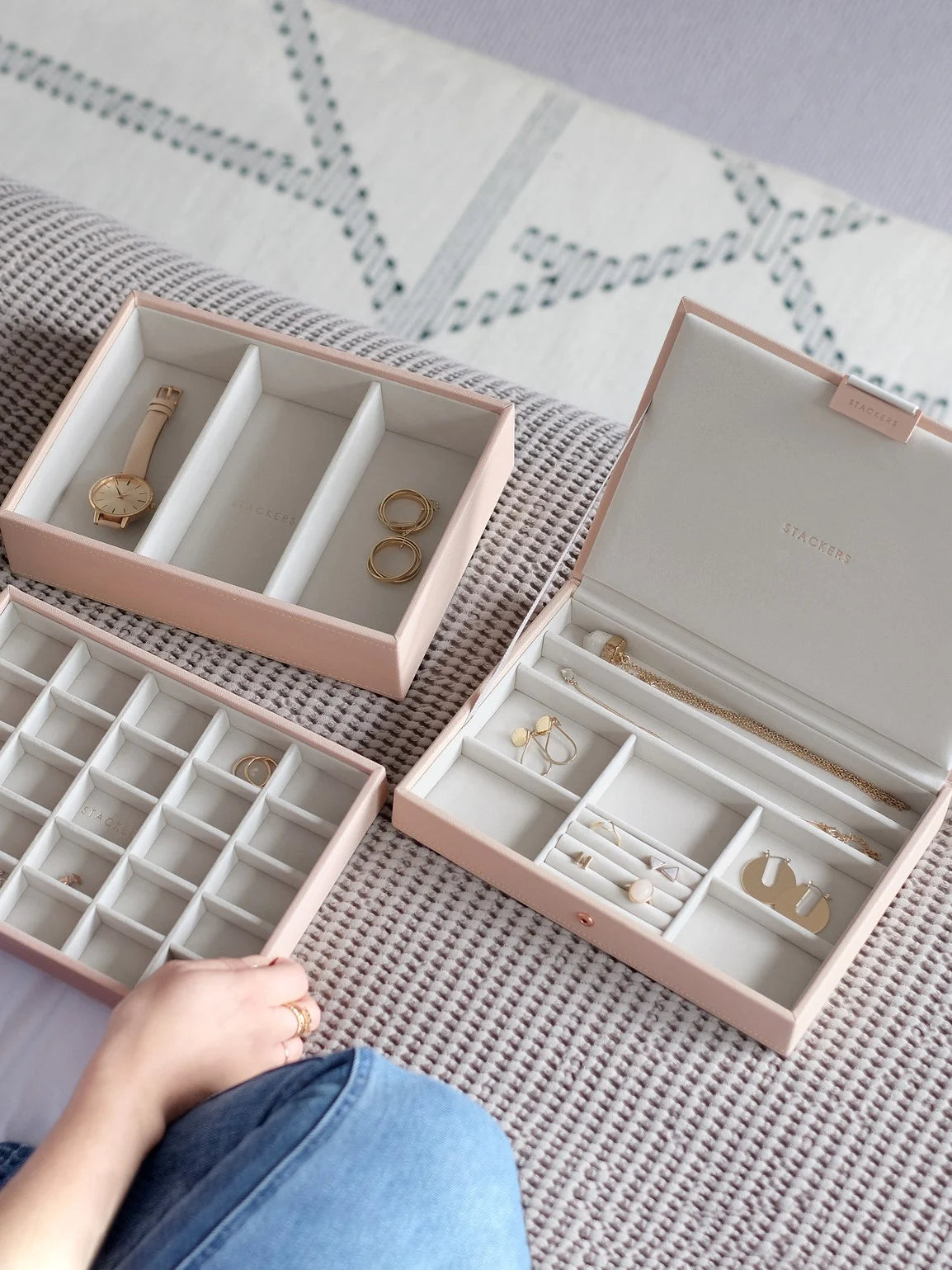 Stackers Klassieke Juwelendoos Set van 3 Roze
