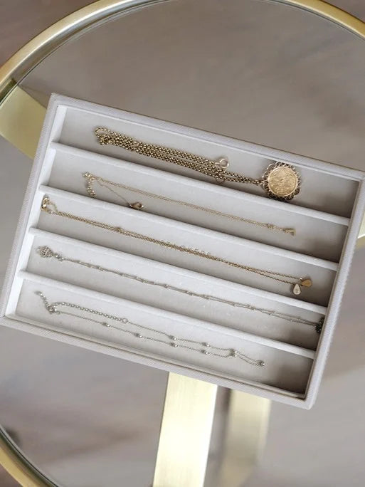 Stackers Halskettingenlaag voor Klassieke Juwelendoos Taupe