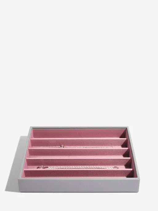 Stackers Halskettingenlaag voor Klassieke Juwelendoos Grijs & Roze