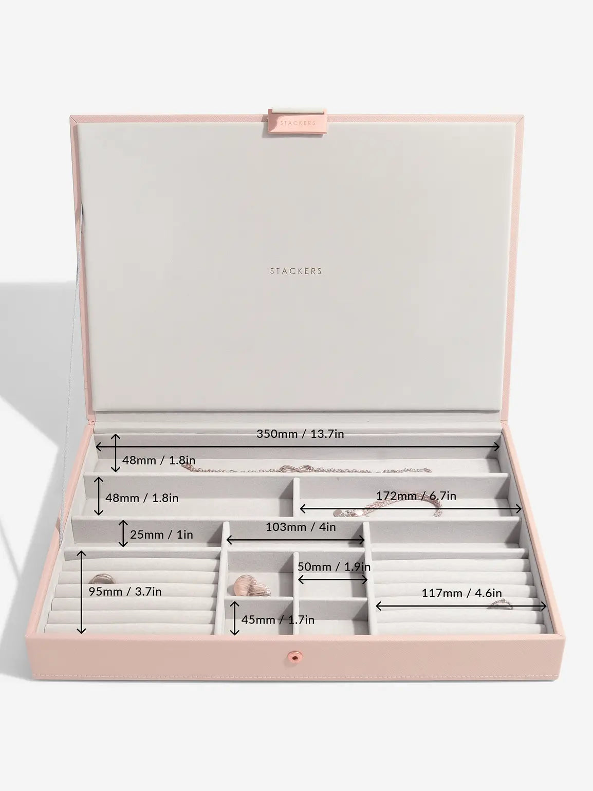 Stackers Deksel voor XL Juwelendoos Roze - Mystackers