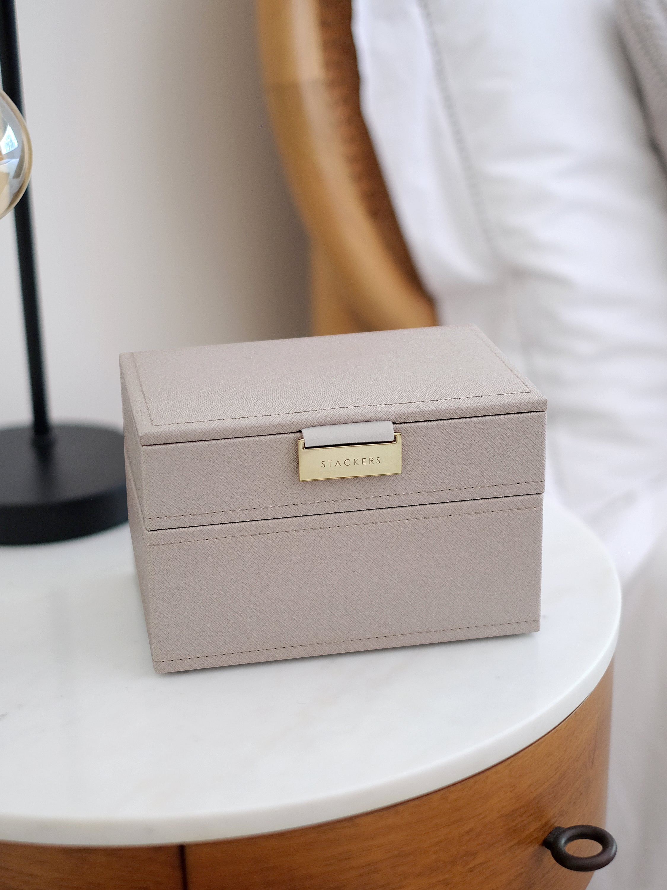 Stackers Mini Juwelendoos Set van 2 Taupe