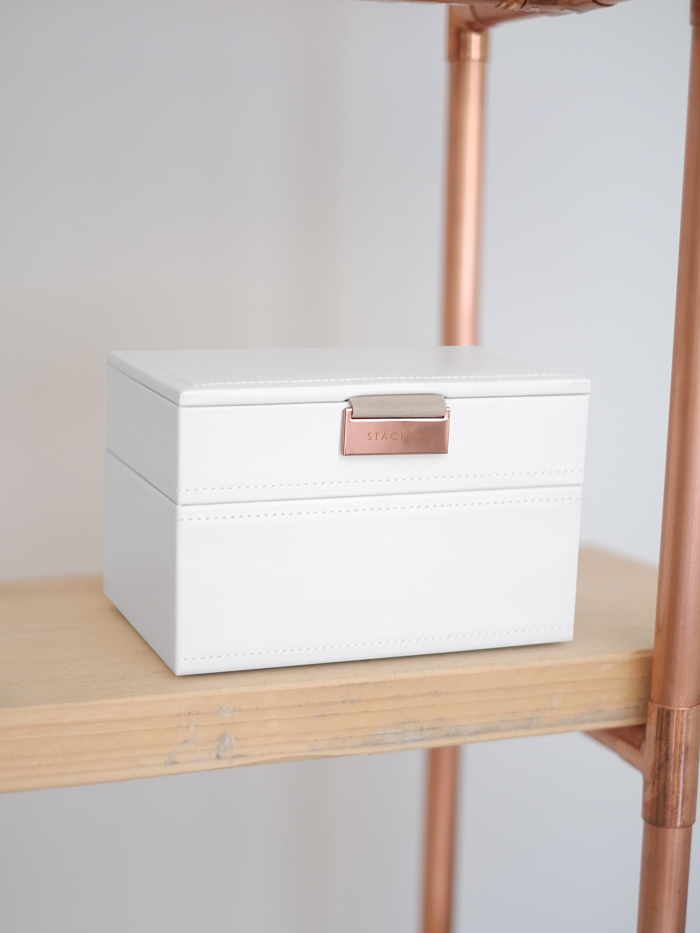 Stackers Mini Juwelendoos Set van 2 Wit & Roze