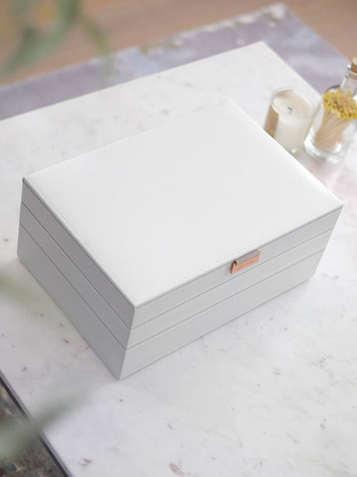 Stackers XL Jewelry Box Set of 3 White &amp; Pink