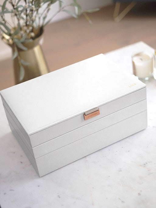 Stackers XL Jewelry Box Set of 3 White &amp; Pink