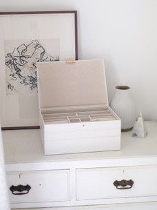 Stackers XL Jewelry Box Set of 3 White &amp; Pink