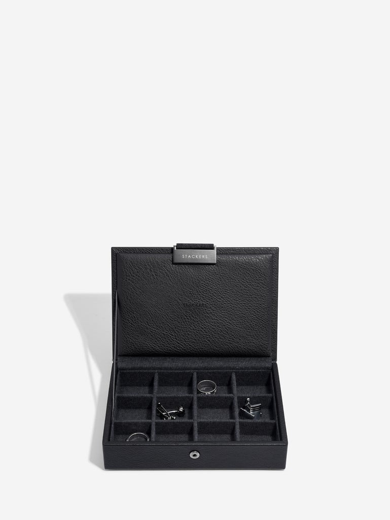 Stackers Mini Set of 2 - Watch & Cufflinks Box Black
