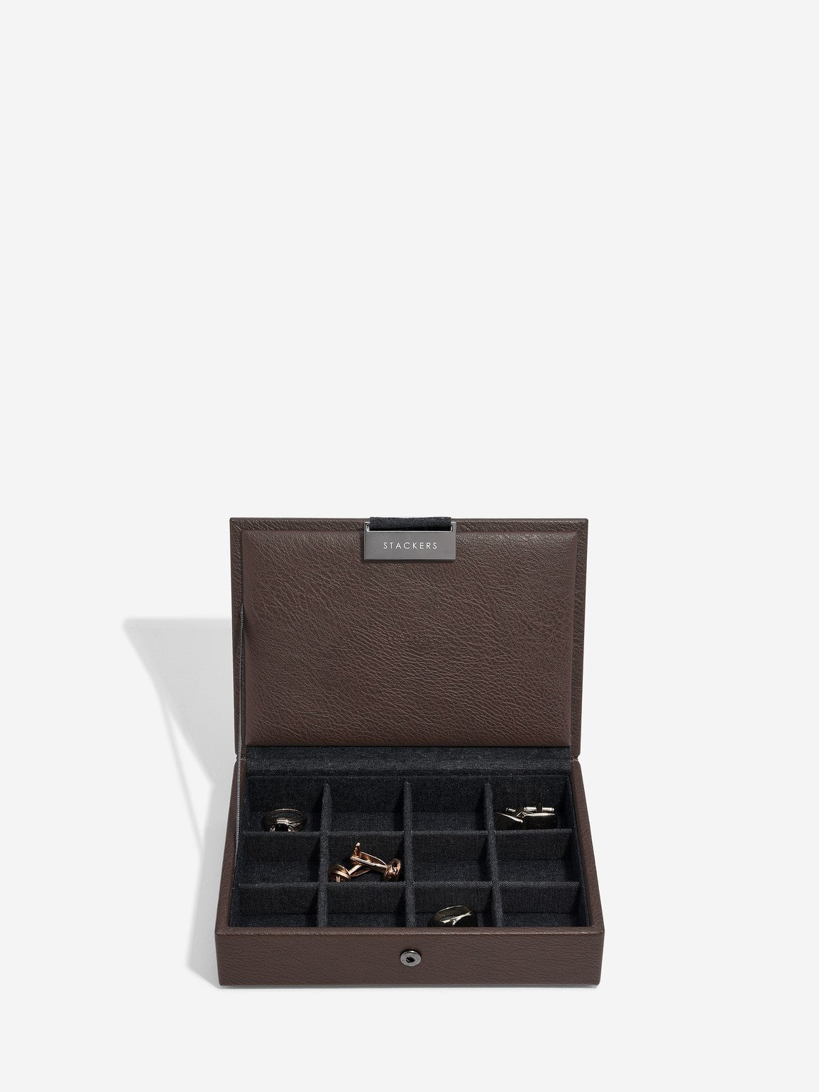 Stackers Mini Set of 2 - Watch & Cufflinks Box Brown