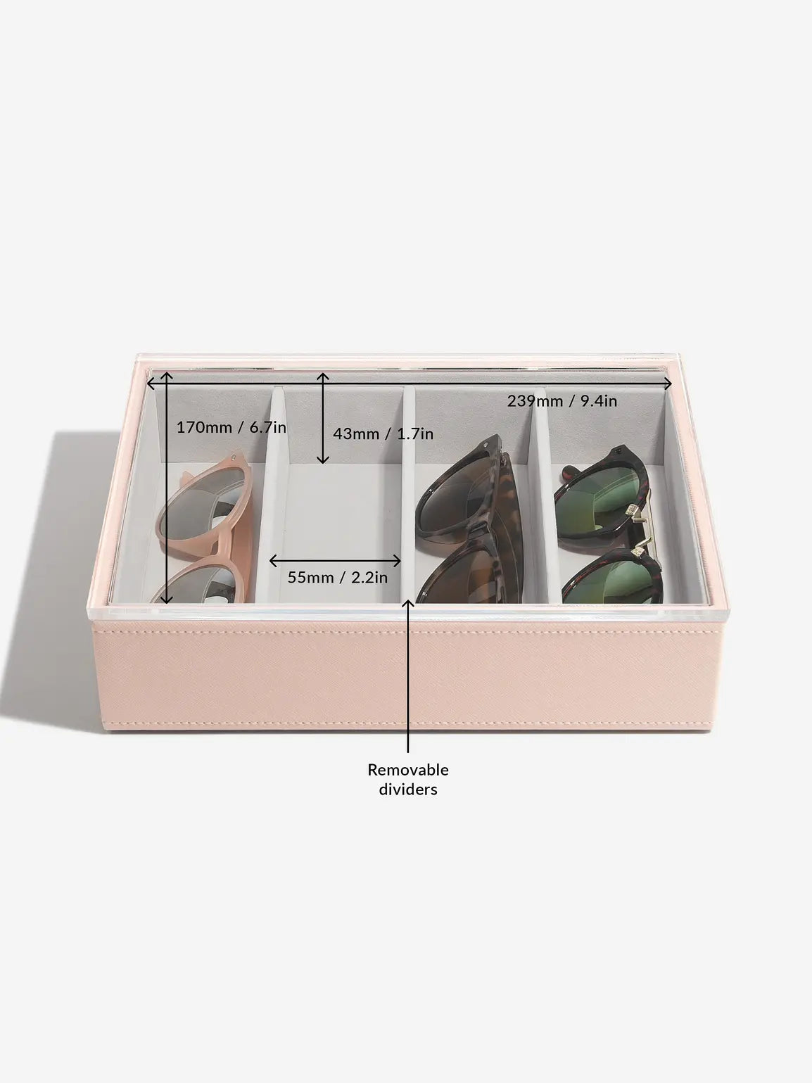 Stackers Glasses &amp; Accessories-low + clear lid Pink