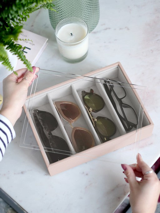 Stackers Bril & Accessoires-laag + doorzichtig deksel Roze