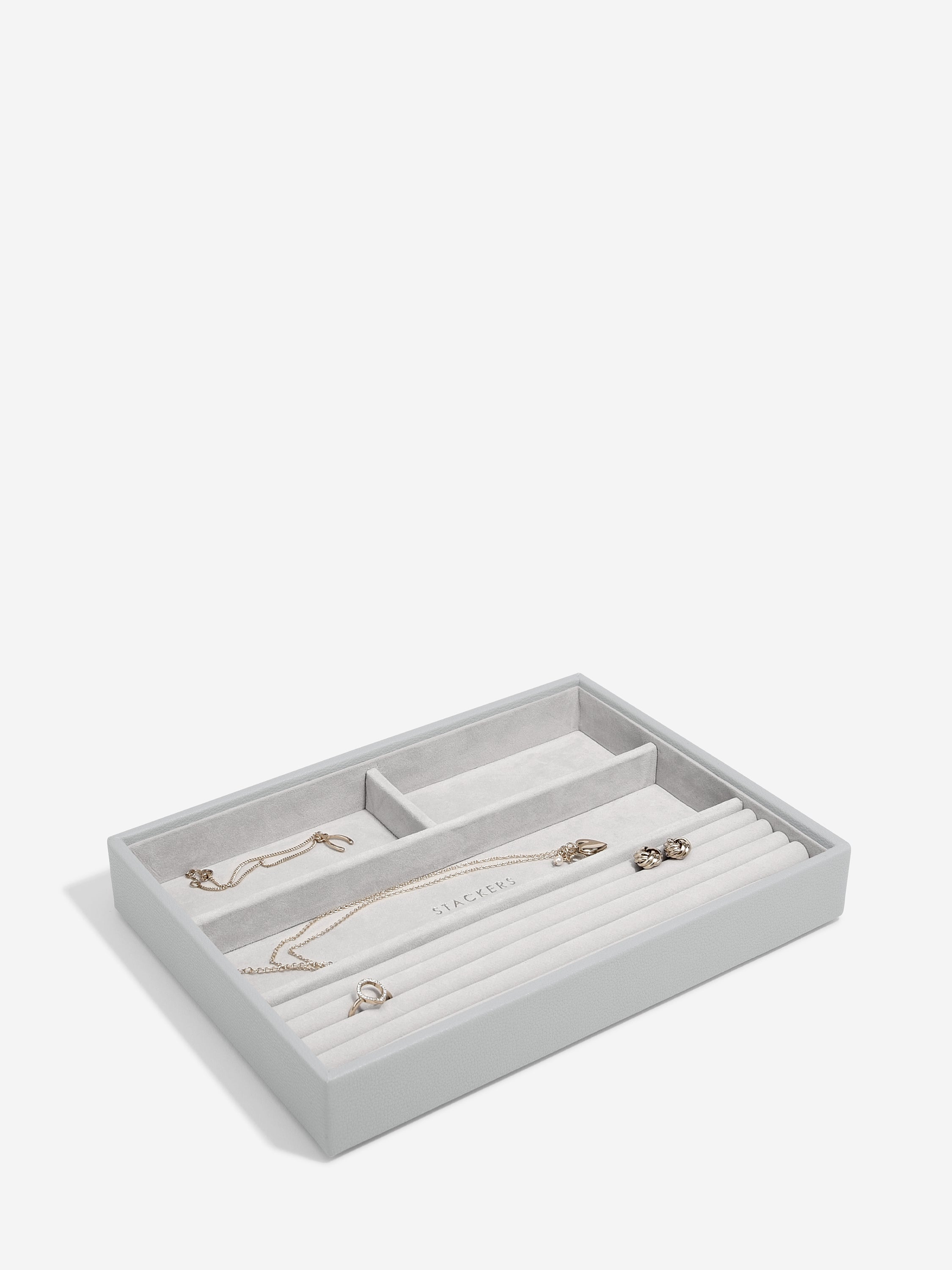 Stackers Compartiment pour bagues & bracelets pour boîte à bijoux classique Gris