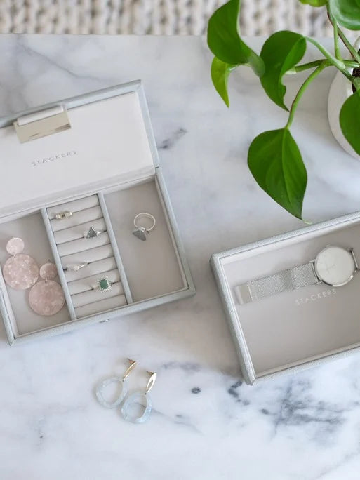 Stackers Mini Juwelendoos Set van 2 Grijs