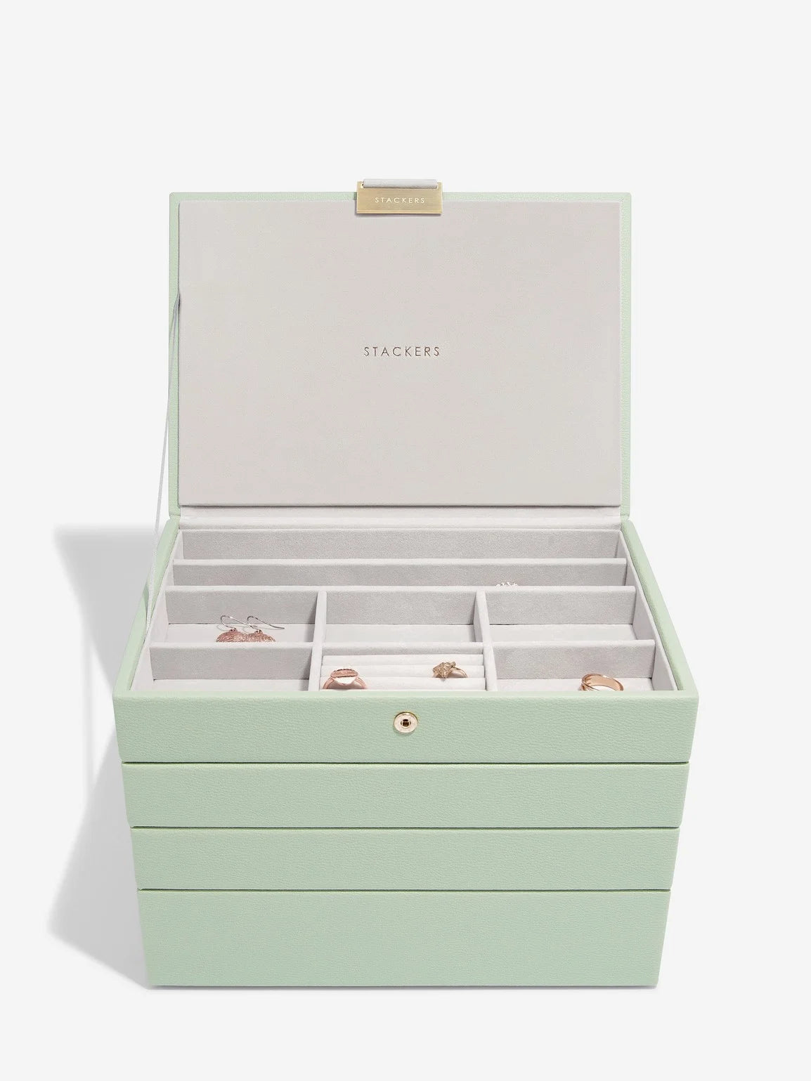 Stackers Classic Jewellery Box Set of 4 Sage Green