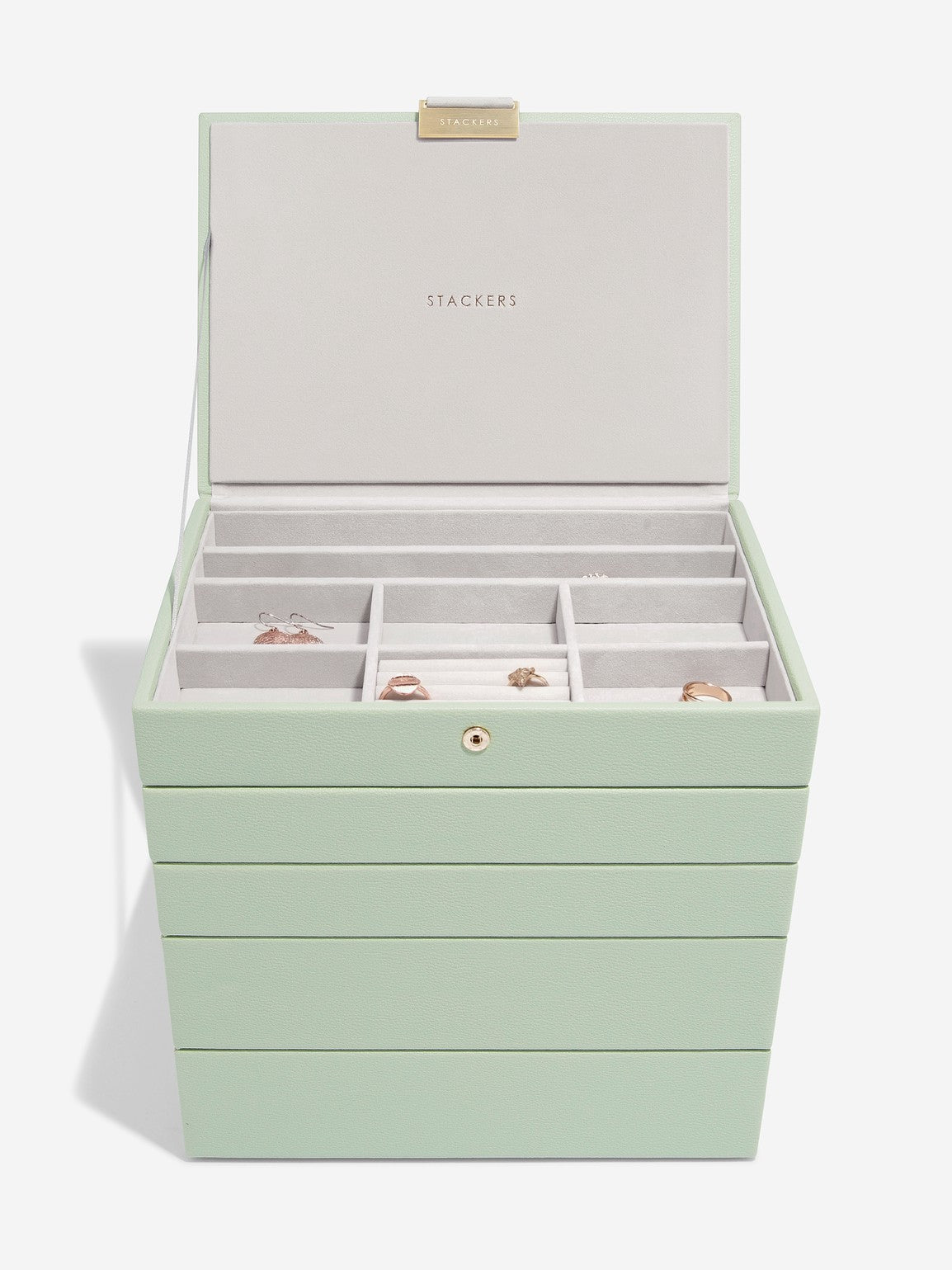 Stackers Classic Jewellery Box Set of 5 Sage Green