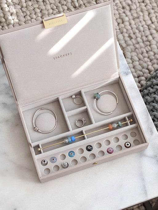 Stackers Charm deksel voor Klassieke Juwelendoos Taupe