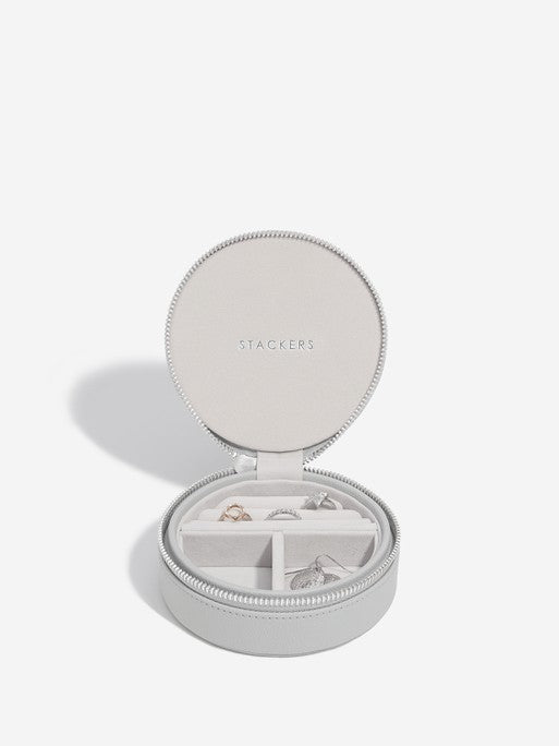 Stackers Ronde Travel Jewellery Box Grijs
